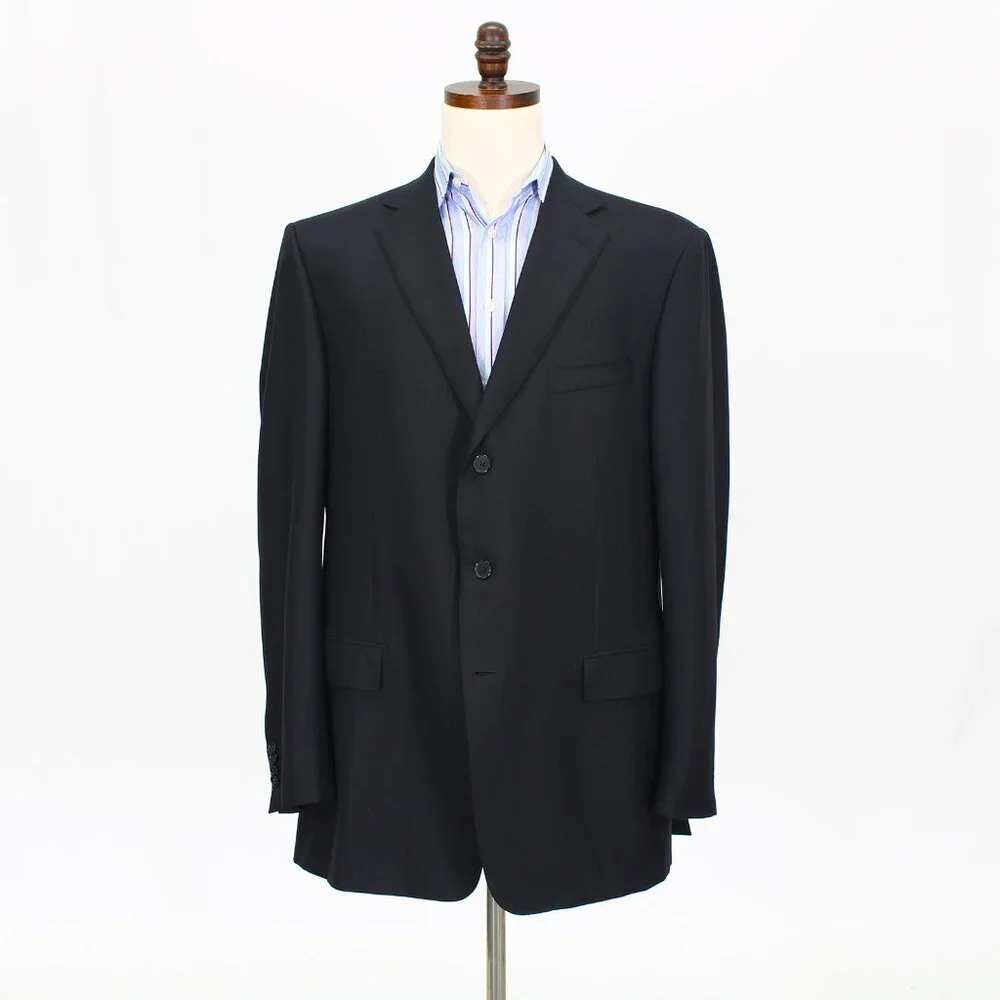 Ermenegildo Zegna Trofeo 46L Black Solid 3-Button Sport Coat Blazer Jacket T577